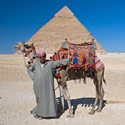 Samir with his camel 'Charlie Brown'