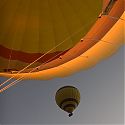 Hot air balloon flight at sunrise, Luxor, Egypt.