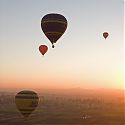 Hot air balloon flight at sunrise, Luxor, Egypt.