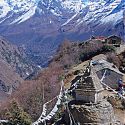 Prayer Flags above Namche Bazar, Day 9, Evereste Base Camp Trek, Nepal.