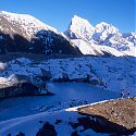 Glacier below Gokyo Peak, Evereste Base Camp Trek, Nepal.