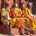 Holy men, Durbar Square, Kathmandu, Nepal.