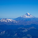 View from the summit, Villarrica Volcano, near Pucon, Chile.